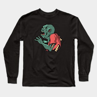 Creepy Zombie Illustration Long Sleeve T-Shirt